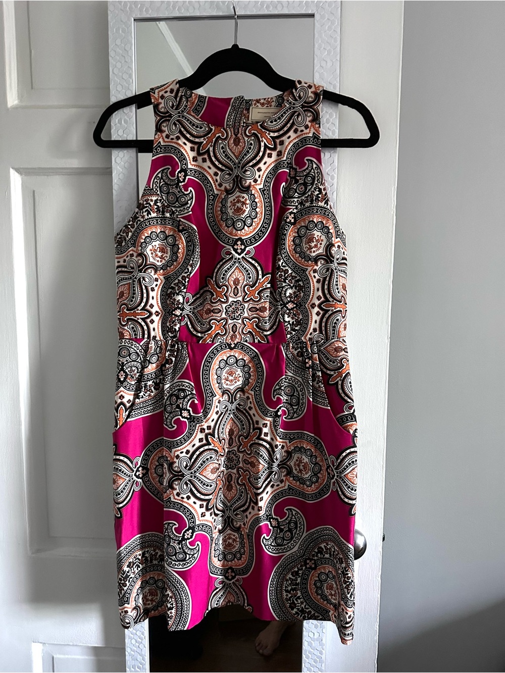 Moulinette Soeurs Fuchsia Paisley Print Mini Dress